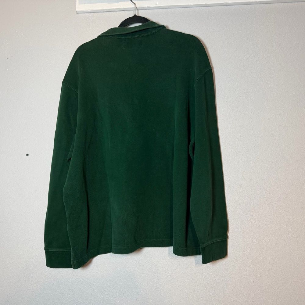 Polo Ralph Lauren 1/4 Zip Sweater Size XL Dark Green Cotton Embroidered Pony - Picture 4 of 8